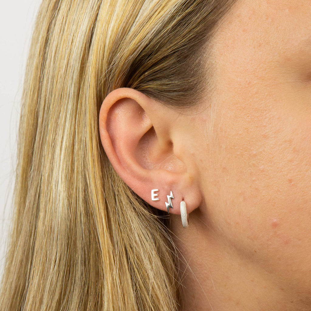 Gecko Jewellery Sterling Silver Initial Stud Earrings – Personalised