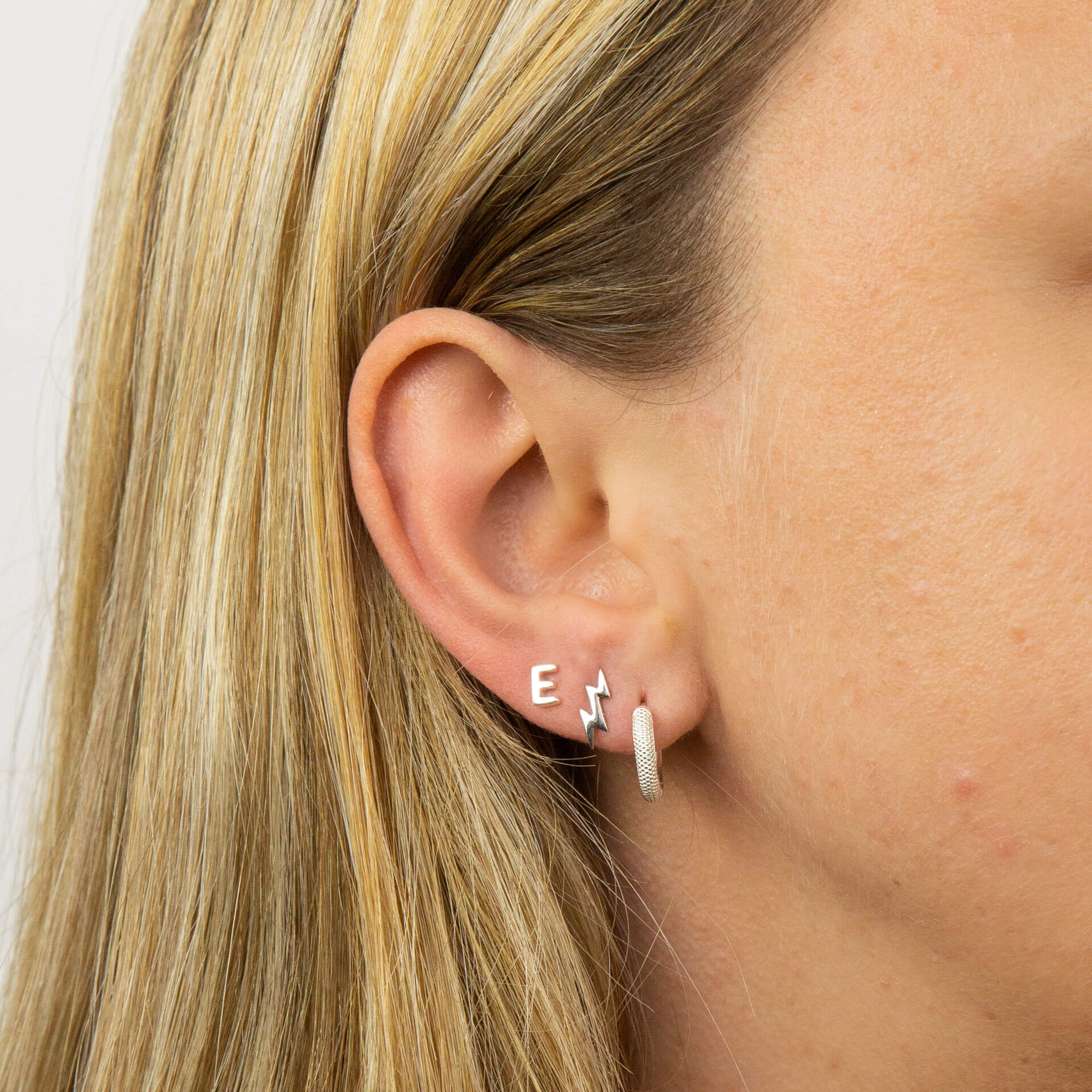 Gecko Jewellery Sterling Silver Initial Stud Earrings – Personalised