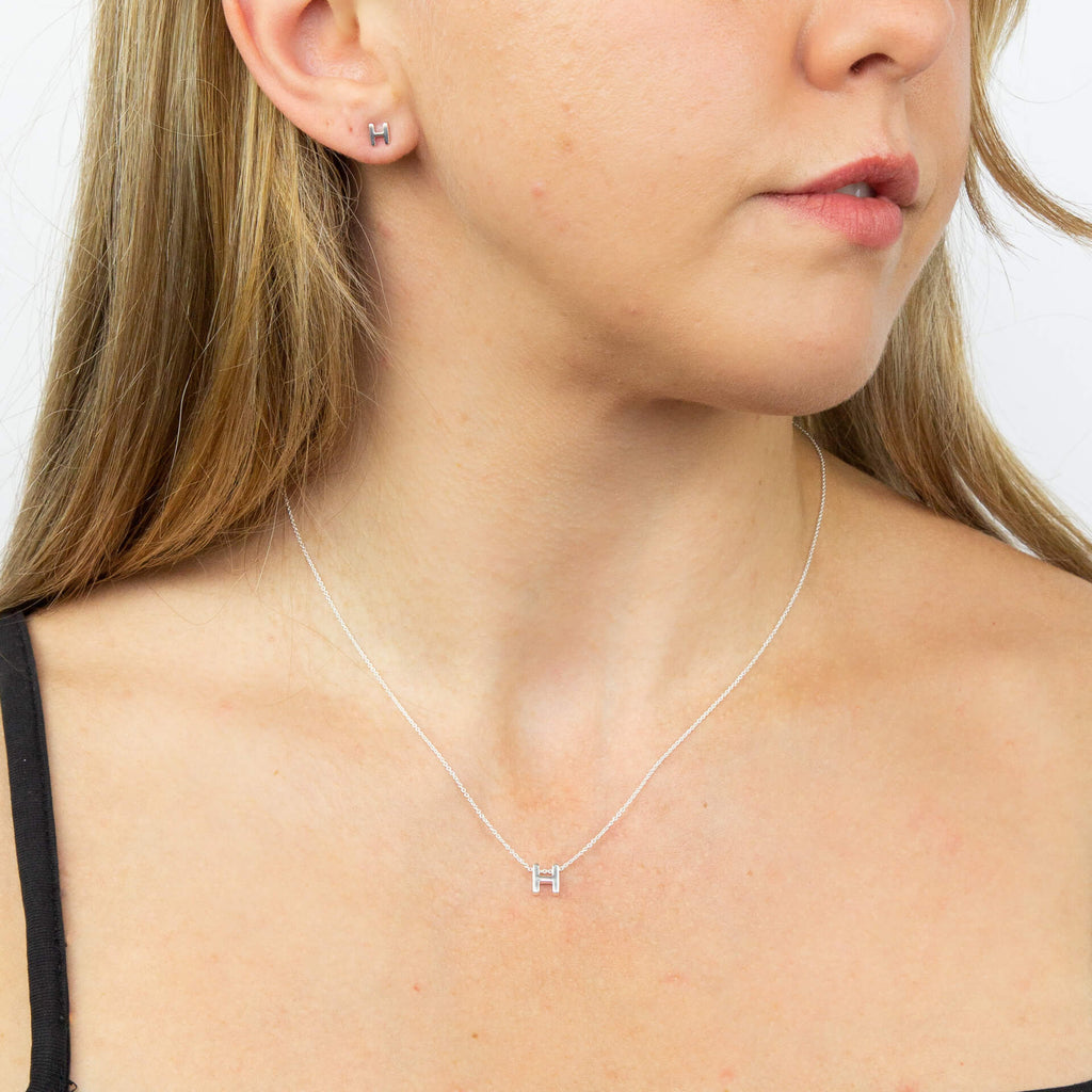 Gecko Jewellery Sterling Silver Initial Necklace - Personalised Gift