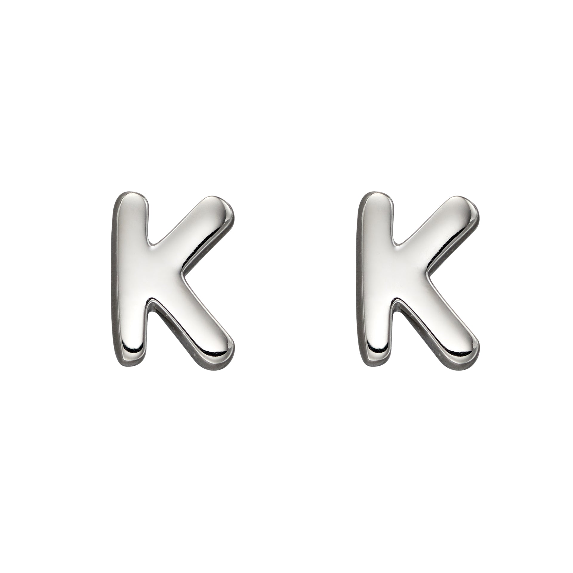 Gecko Jewellery Sterling Silver Initial Stud Earrings – Personalised