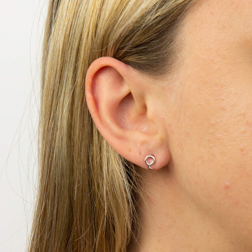 Gecko Jewellery Sterling Silver Initial Stud Earrings – Personalised