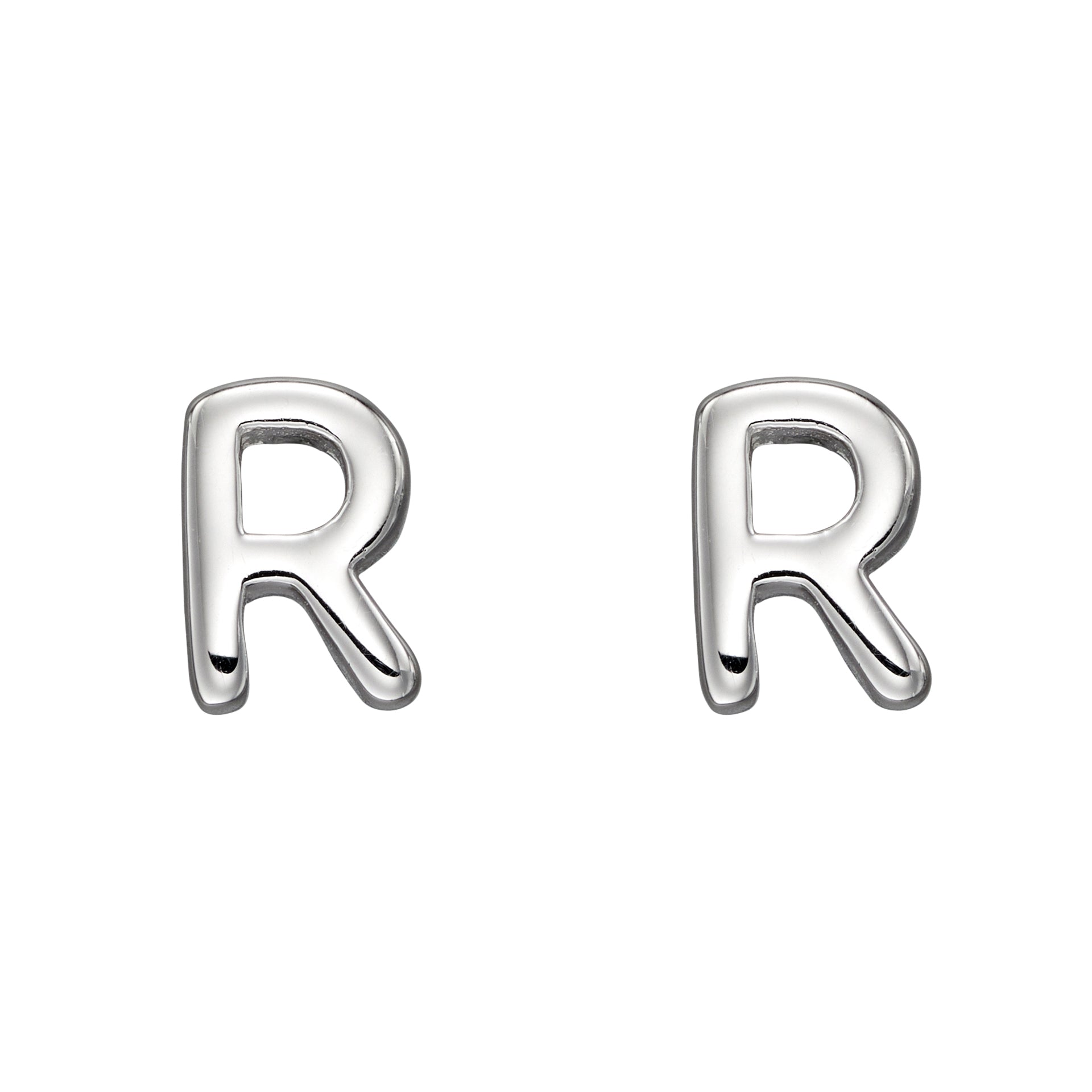 Gecko Jewellery Sterling Silver Initial Stud Earrings – Personalised