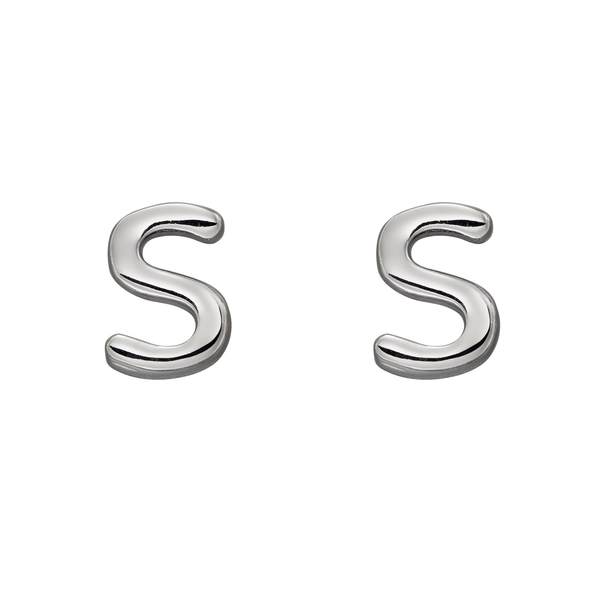 Gecko Jewellery Sterling Silver Initial Stud Earrings – Personalised