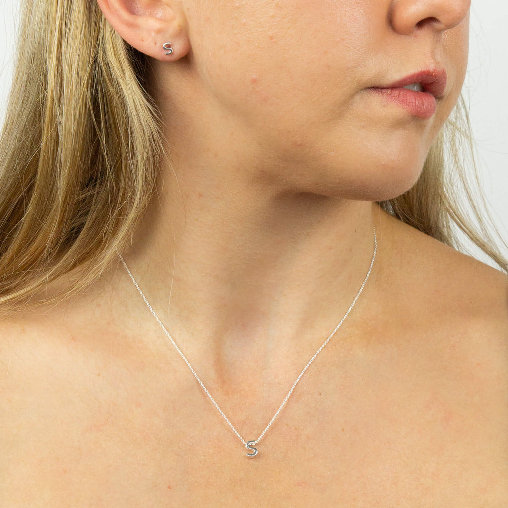Gecko Jewellery Sterling Silver Initial Necklace - Personalised Gift
