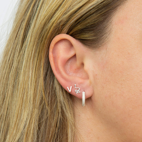 Gecko Jewellery Sterling Silver Initial Stud Earrings – Personalised