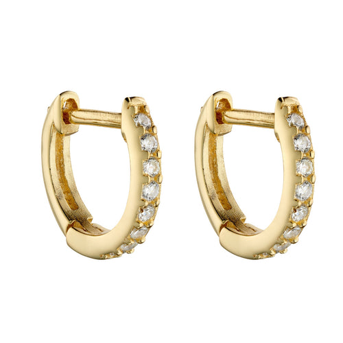 Gecko Jewellery Sterling Silver Cubic Zirconia Hoop Earrings