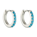 Gecko Jewellery Turquoise Crystal Hoop Earrings in Sterling Silver
