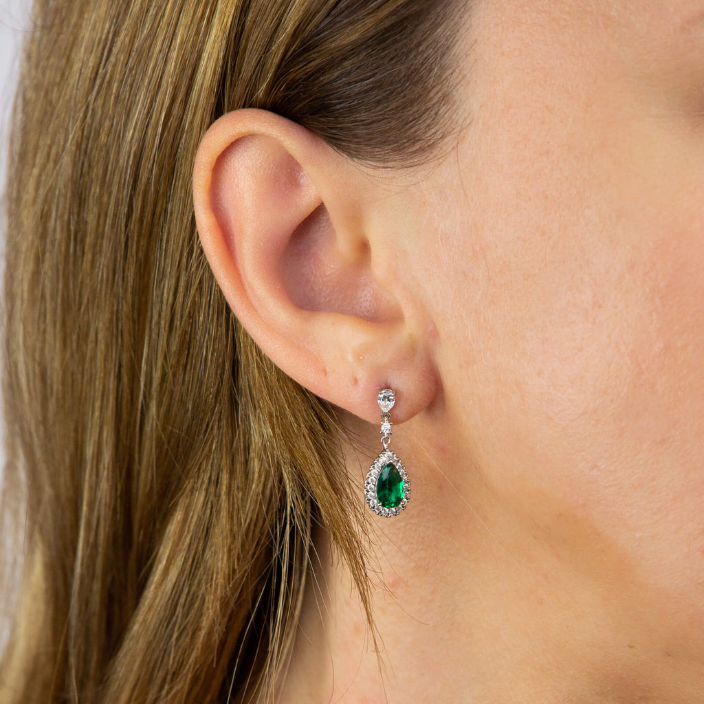 Gecko Jewellery Teardrop and Pave Surround Diamonfire Zirconia Earrings