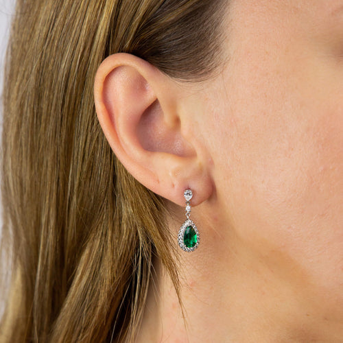 Gecko Jewellery Teardrop and Pave Surround Diamonfire Zirconia Earrings