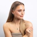 Diamonfire Teardrop and Pave Surround Ring in Sterling Silver
