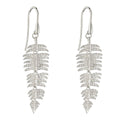 Palm Leaf Drop Earrings in Sterling Silver | Gecko Jewellery Retail