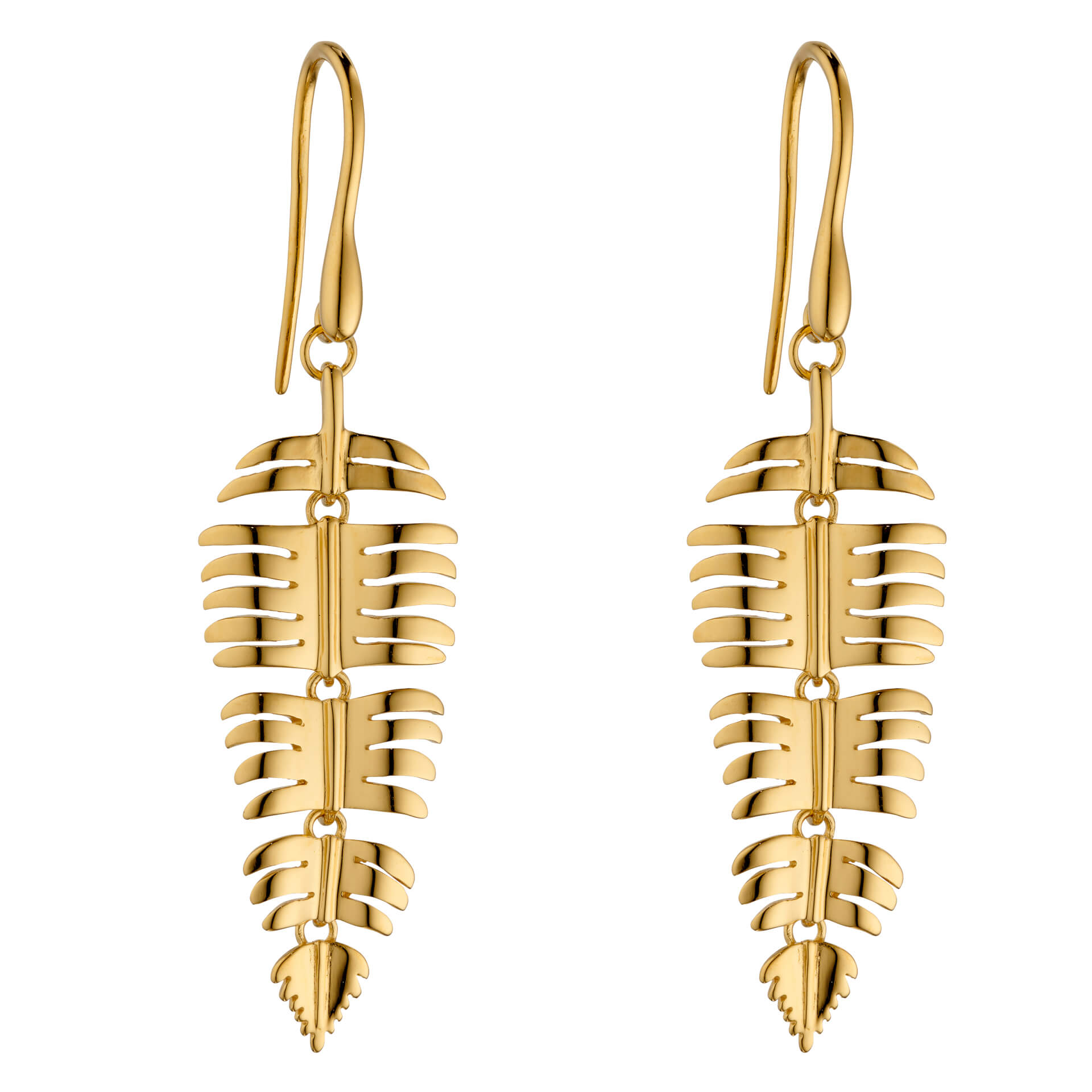 Palm Leaf Drop Earrings in Sterling Silver | Gecko Jewellery Retail
