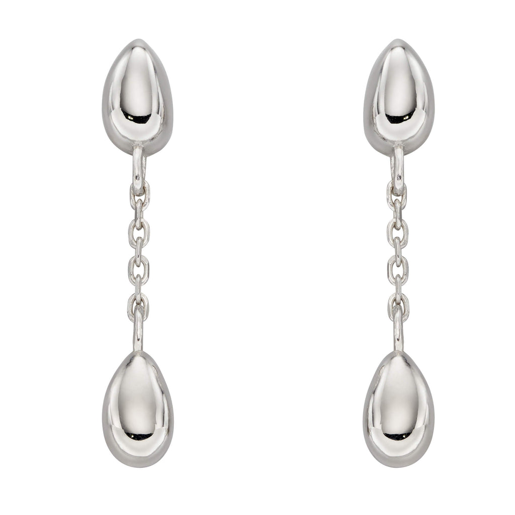 Gecko Jewellery Sterling Silver Flower Bud Drop Earrings for Women