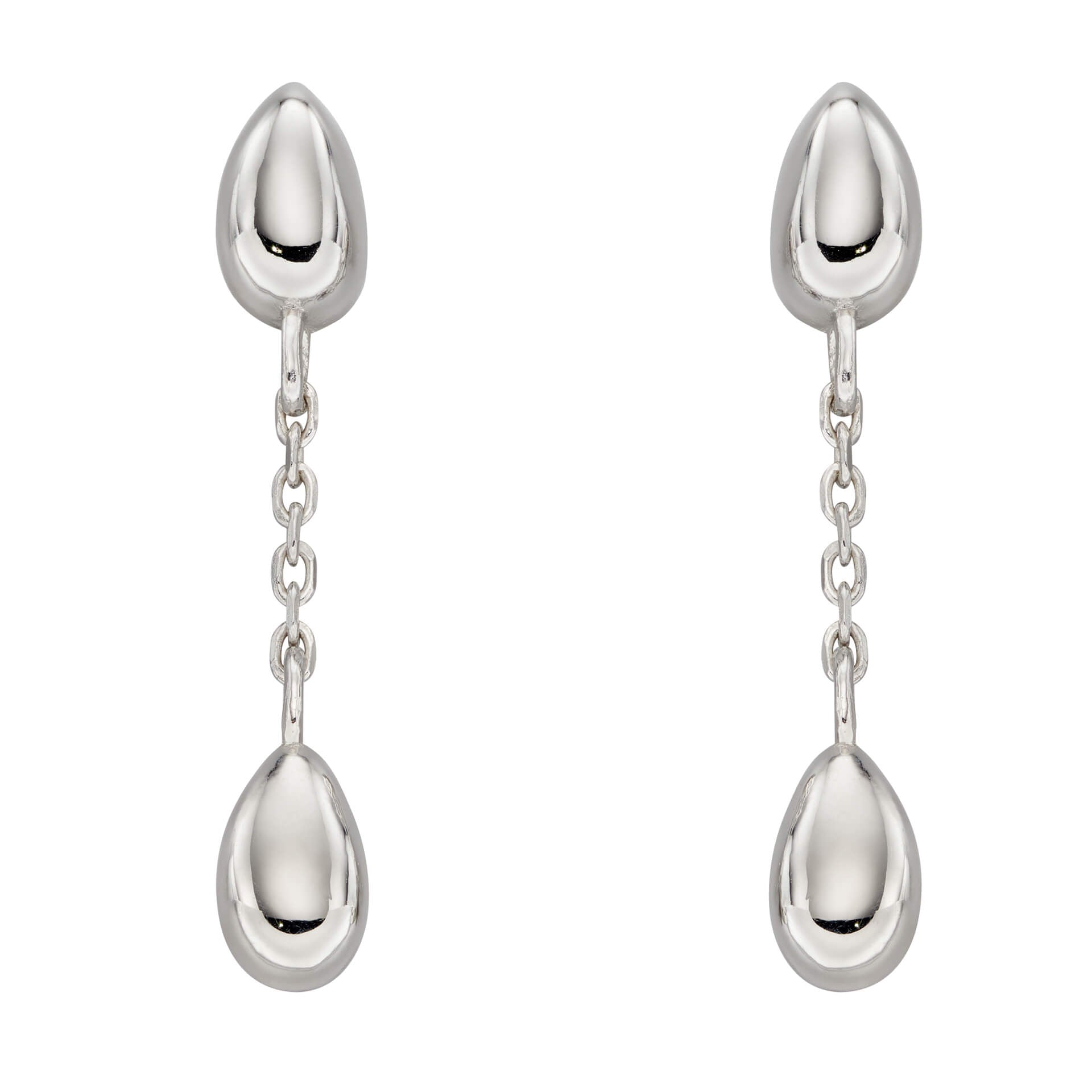 Gecko Jewellery Sterling Silver Flower Bud Drop Earrings for Women