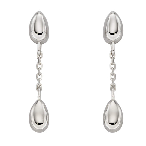 Gecko Jewellery Sterling Silver Flower Bud Drop Earrings for Women