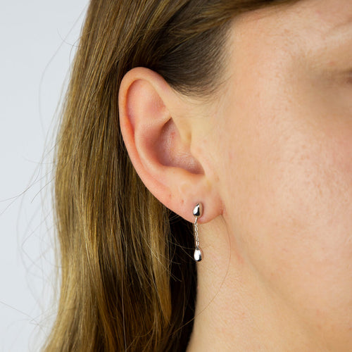 Gecko Jewellery Sterling Silver Flower Bud Drop Earrings for Women