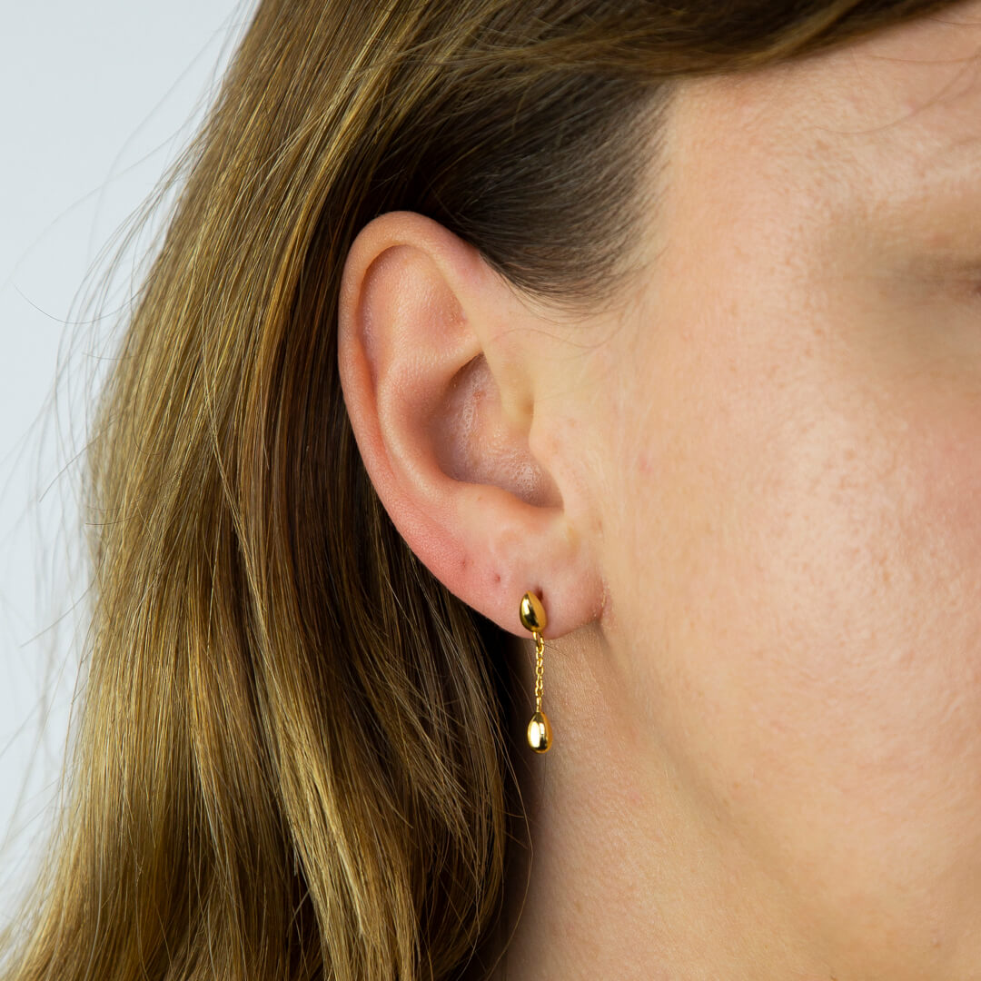 Gecko Jewellery Sterling Silver Flower Bud Drop Earrings for Women