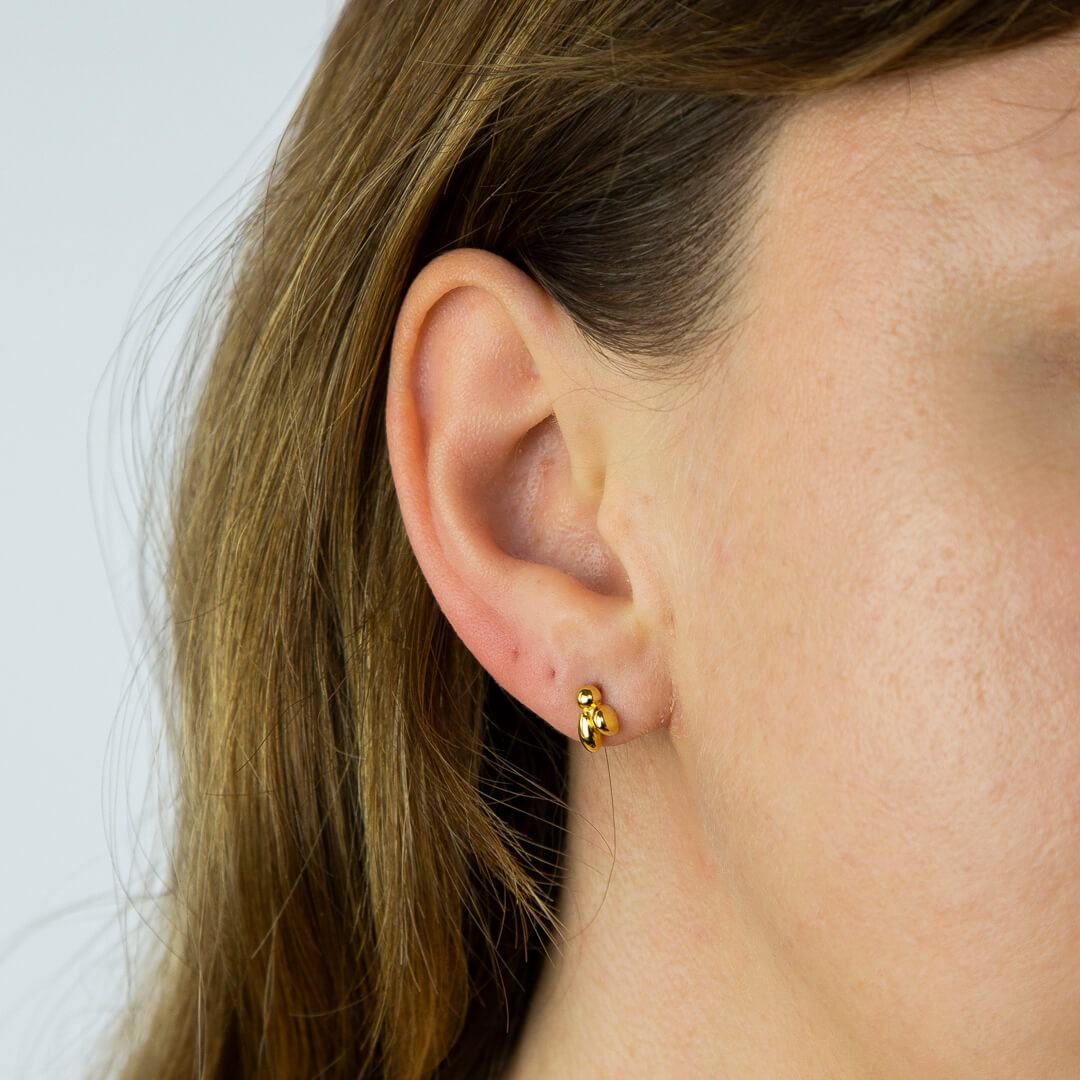 Flower Bud Stud Earrings in Sterling Silver by Gecko Jewellery Retail