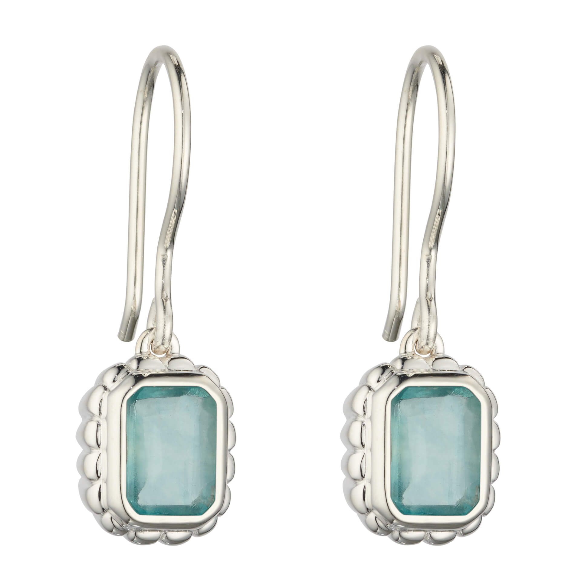 Gecko Jewellery Sterling Silver Curve Surround Polished Drop Earrings