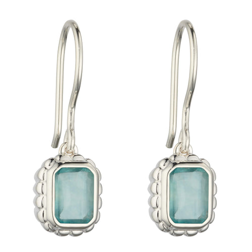 Gecko Jewellery Sterling Silver Curve Surround Polished Drop Earrings