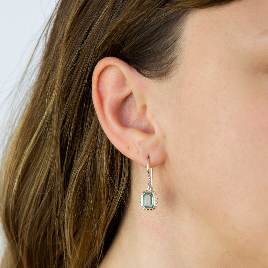 Gecko Jewellery Sterling Silver Curve Surround Polished Drop Earrings
