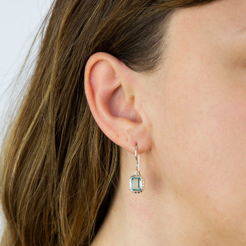 Gecko Jewellery Sterling Silver Curve Surround Polished Drop Earrings