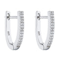 Gecko Jewellery U Shaped Hinged Hoop Earrings with Cubic Zirconia