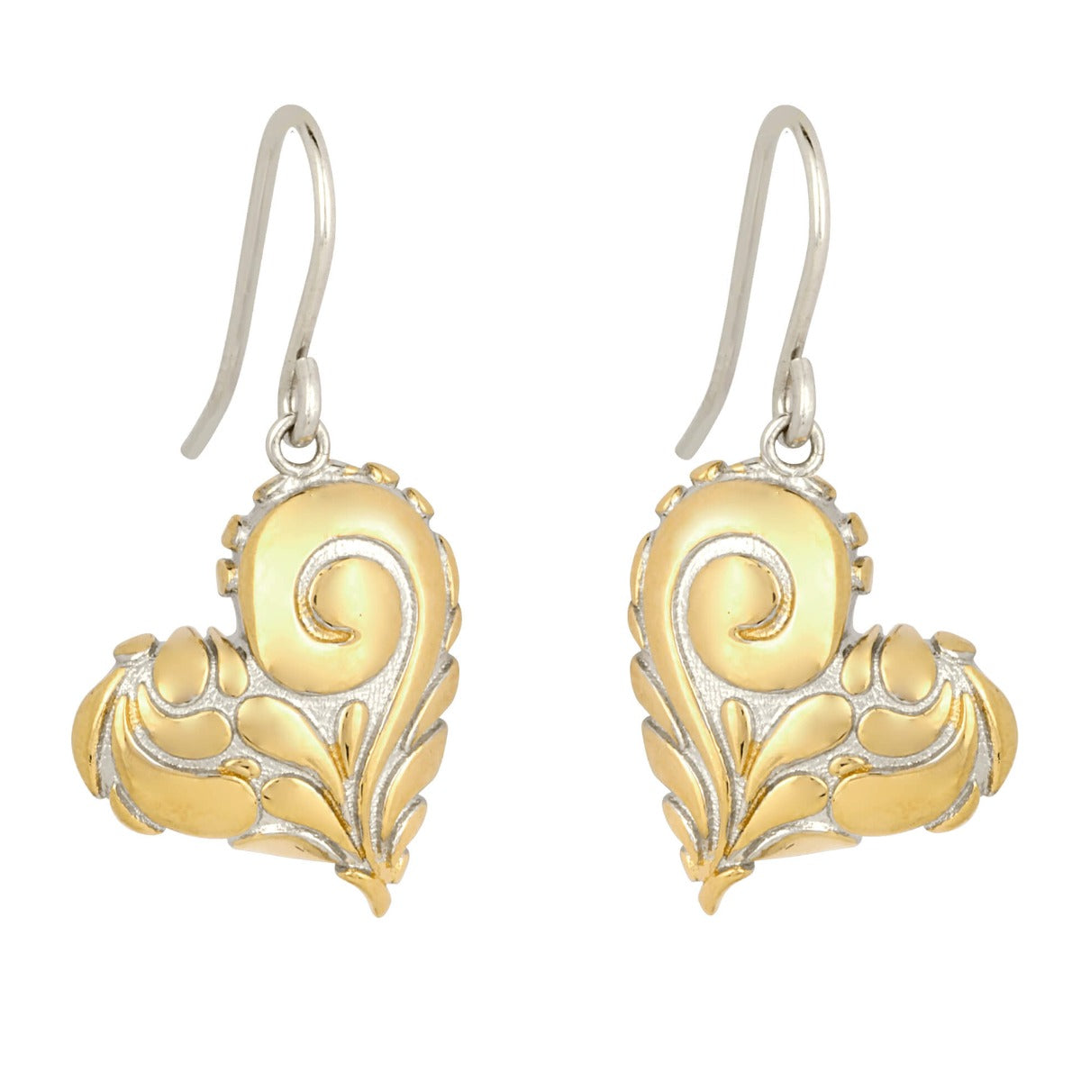 Gecko Jewellery Starry Night Heart Drop Earrings in 18k Gold Plating