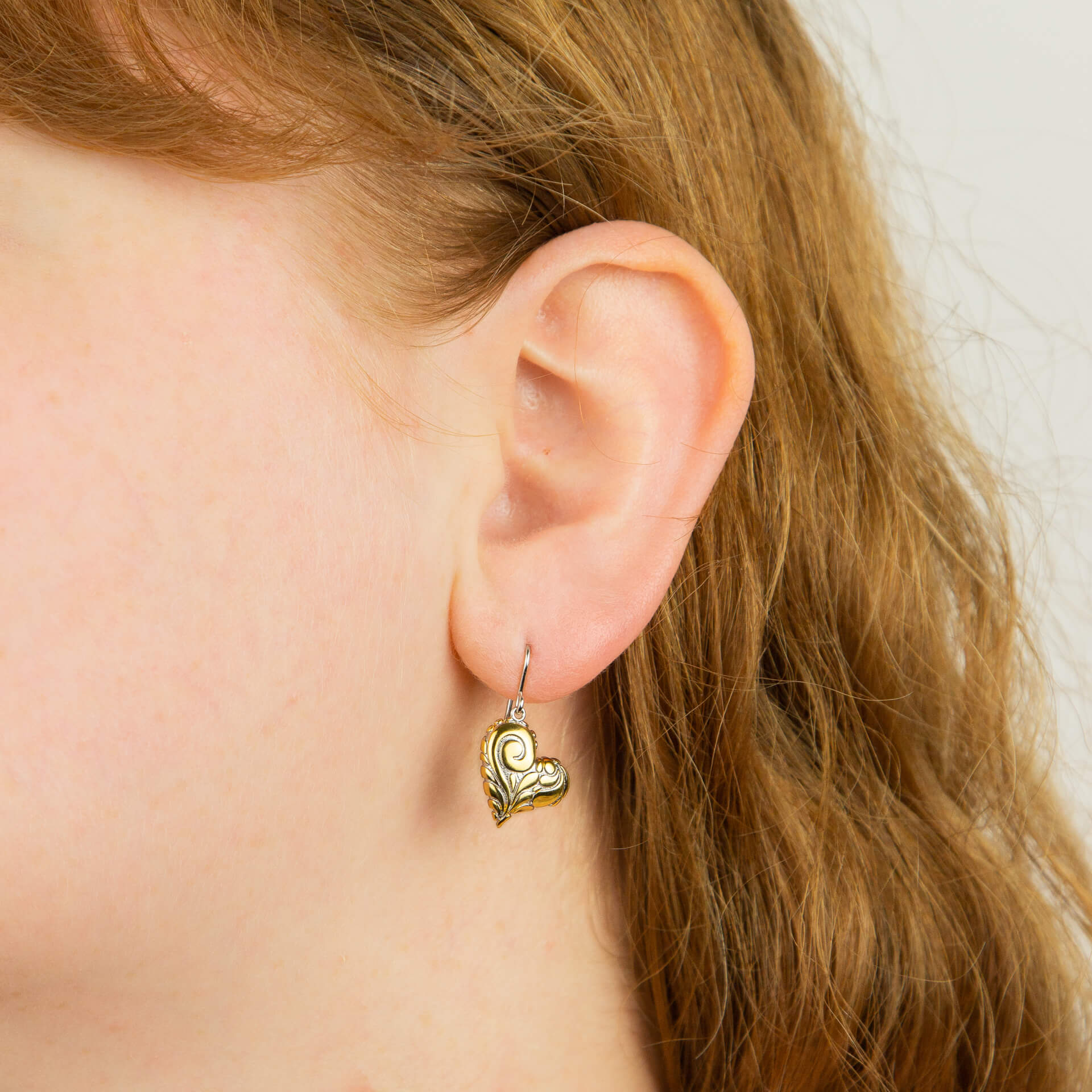 Gecko Jewellery Starry Night Heart Drop Earrings in 18k Gold Plating