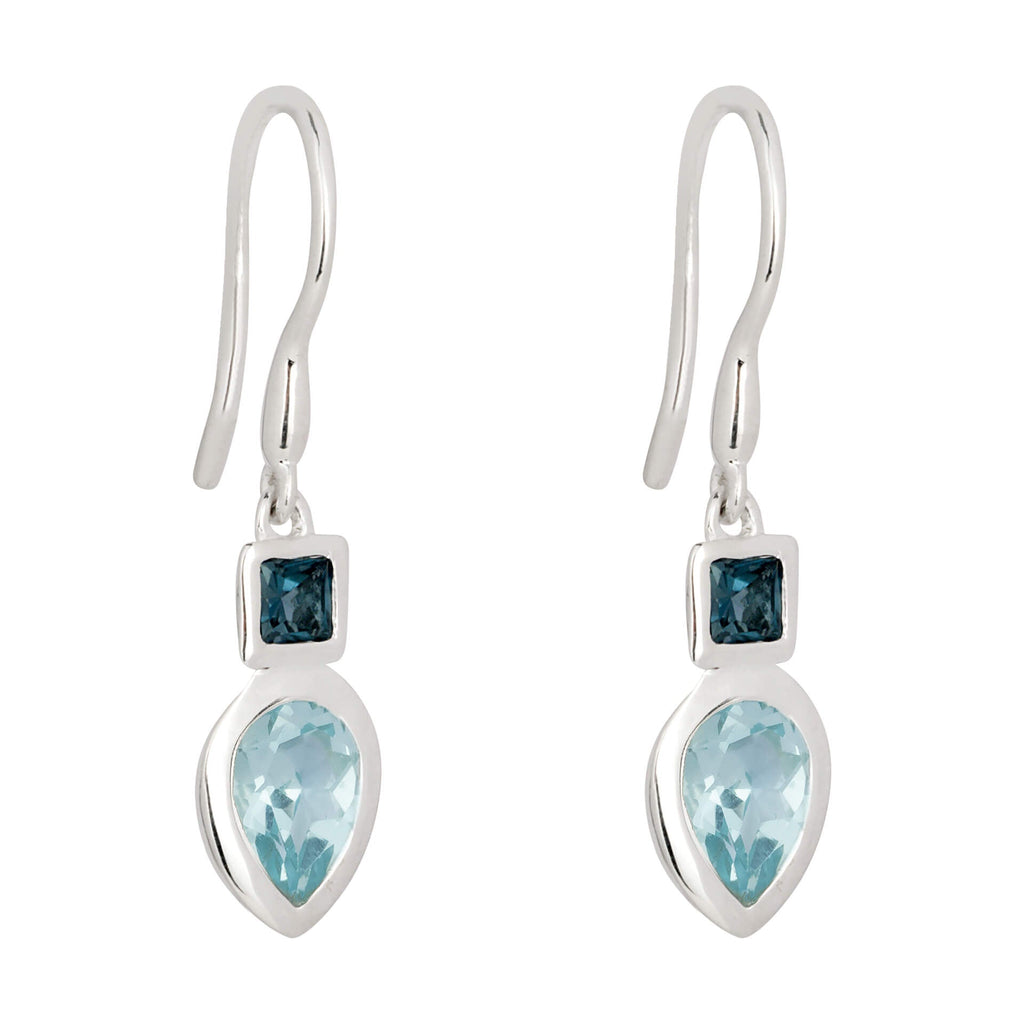 Gecko Jewellery Iris Petal Drop Earrings – Sterling Silver Floral Design