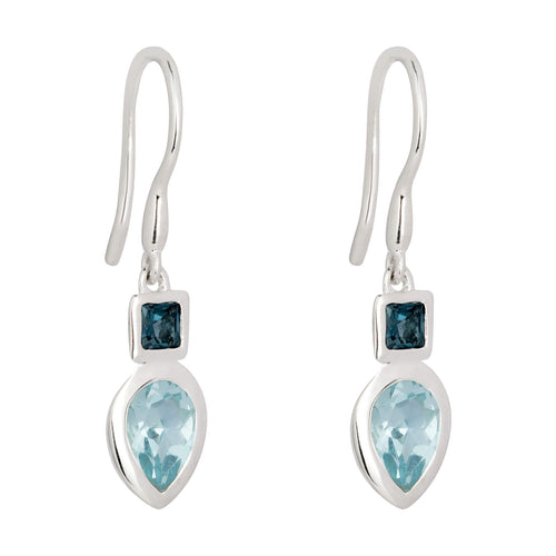 Gecko Jewellery Iris Petal Drop Earrings – Sterling Silver Floral Design