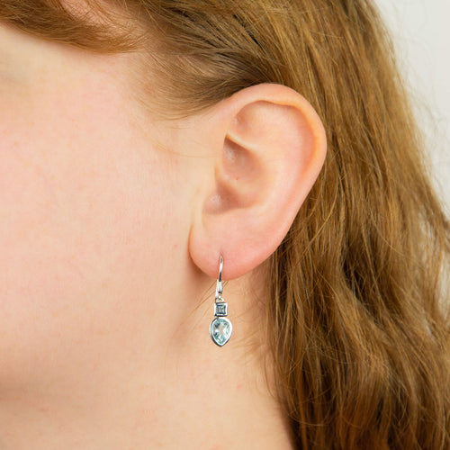 Gecko Jewellery Iris Petal Drop Earrings – Sterling Silver Floral Design