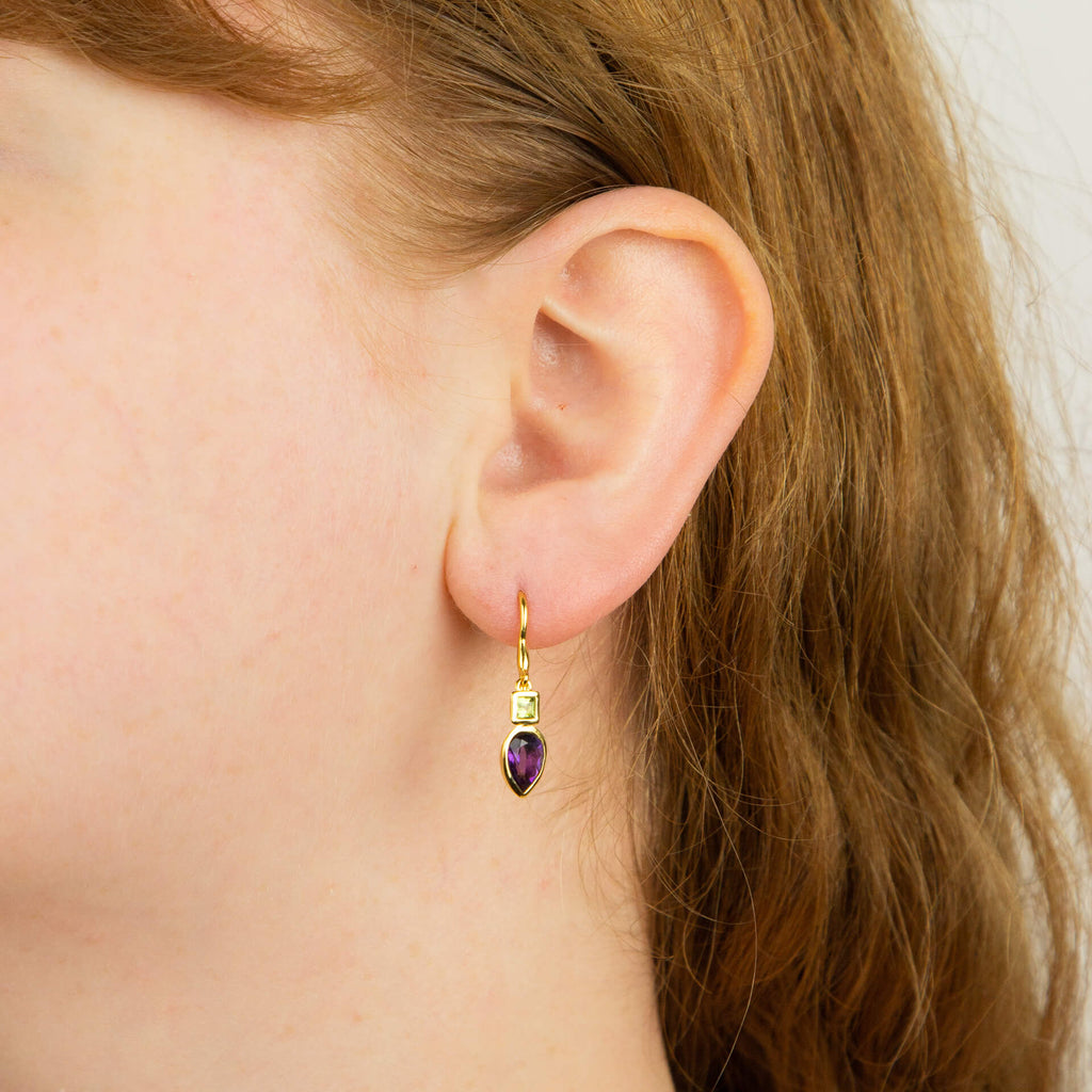 Gecko Jewellery Iris Petal Drop Earrings – Sterling Silver Floral Design