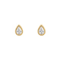 Gecko Jewellery Recycled Sterling Silver Cubic Zirconia Teardrop Studs