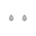 Gecko Jewellery Recycled Sterling Silver Cubic Zirconia Teardrop Studs