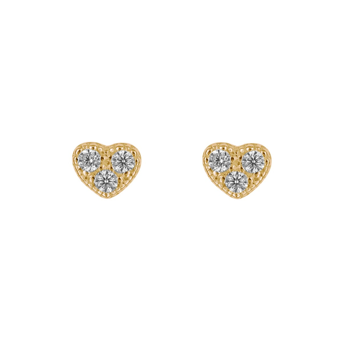 Gecko Jewellery Heart Stud Earrings | Recycled Sterling Silver & CZ