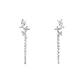 Gecko Jewellery Baguette Zirconia Chain Stud Earrings | 0.34ct
