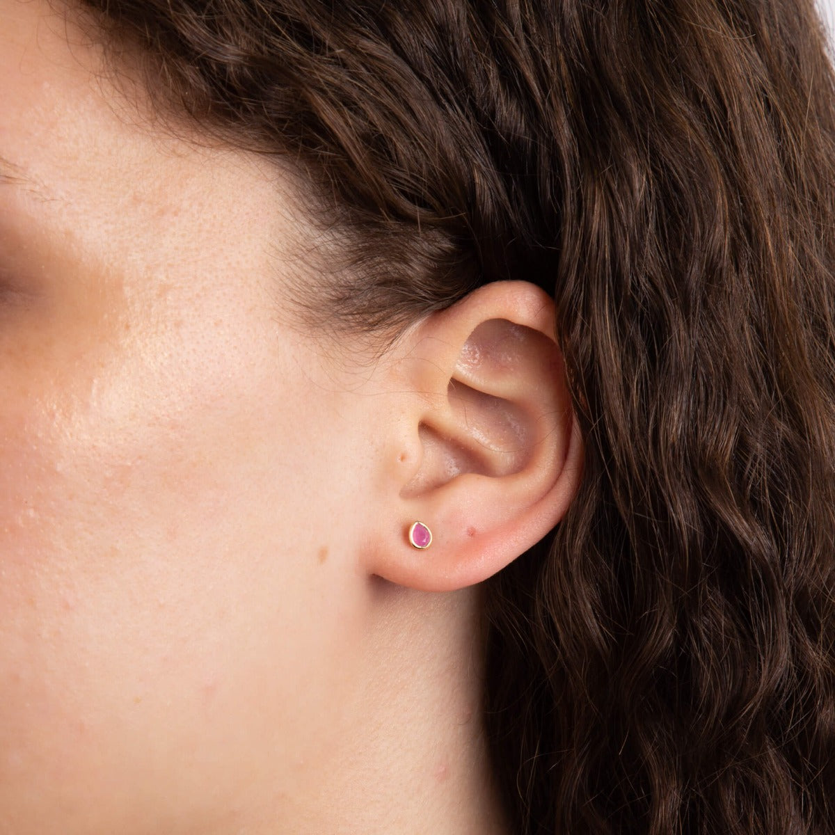 Gecko Jewellery Recycled Sterling Silver Semi-Precious Birthstone Earrings