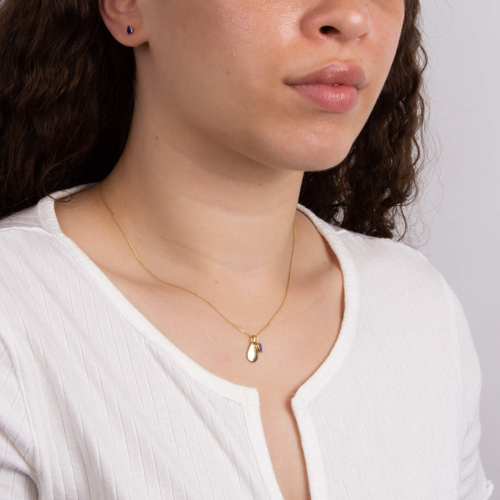 Gecko Jewellery Semi-Precious Birthstone Necklace | Recycled Silver