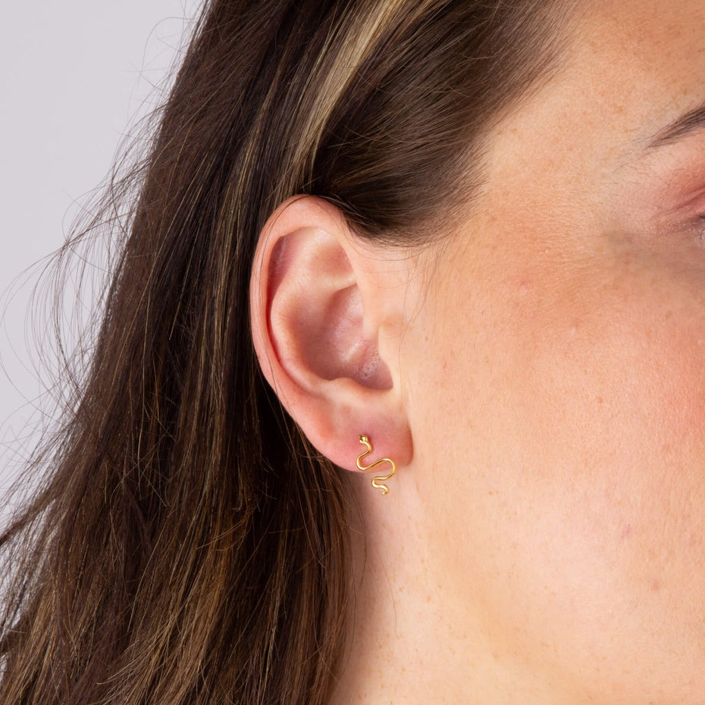 Snake Stud Earrings | Recycled Sterling Silver | Gecko Jewellery Retail