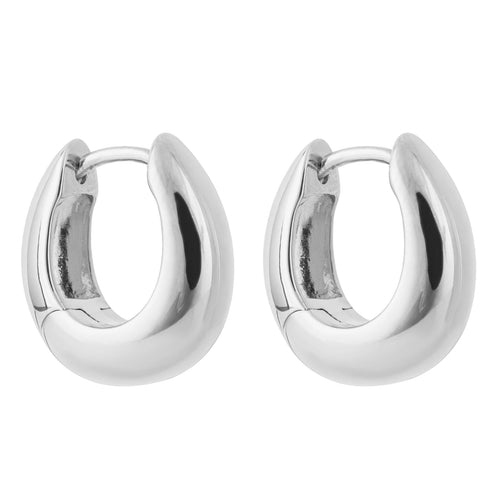 Gecko Jewellery Recycled Sterling Silver Rounded Huggie Hoop Earrings