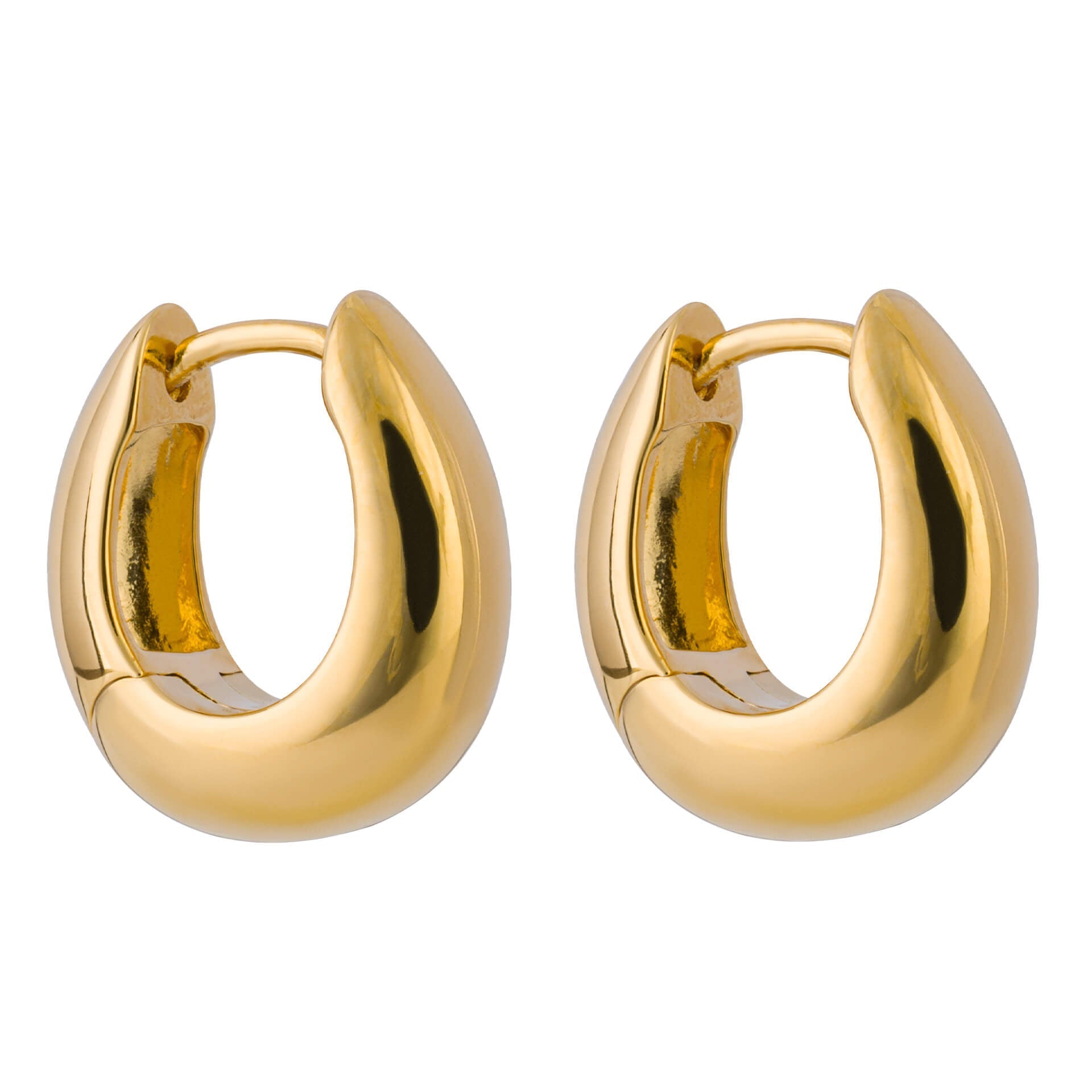 Gecko Jewellery Recycled Sterling Silver Rounded Huggie Hoop Earrings
