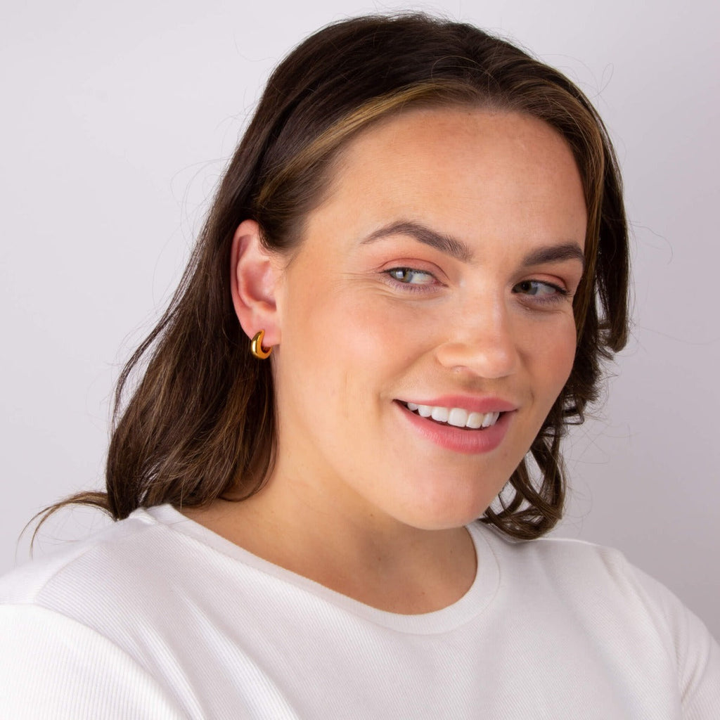 Gecko Jewellery Recycled Sterling Silver Rounded Huggie Hoop Earrings