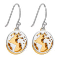 Gecko Jewellery World Map Drop Earrings in Gold Plated Sterling Silver