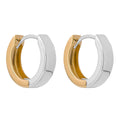 Gecko Two Tone Flat Huggie Hoop Earrings | Recycled Sterling Silver