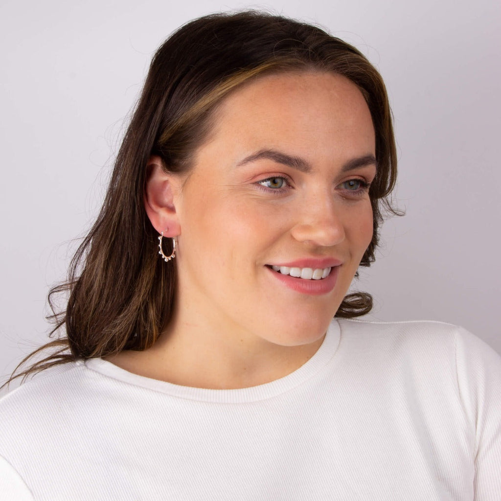 Ball Hoop Earrings | Gecko Jewellery Recycled Sterling Silver Hoops