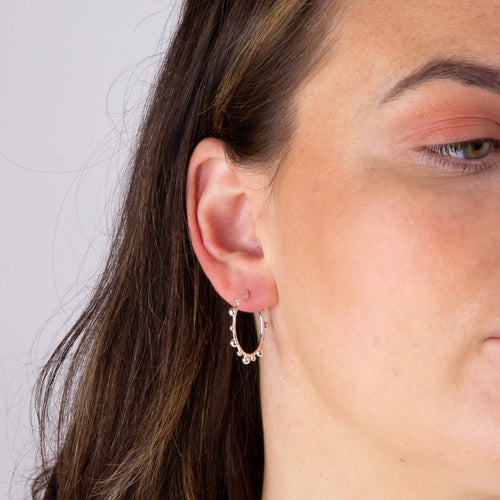 Ball Hoop Earrings | Gecko Jewellery Recycled Sterling Silver Hoops