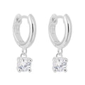 Gecko Jewellery Recycled Sterling Silver Cubic Zirconia Huggie Hoops