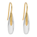 Gecko Jewellery Elongated Pebble Drop Earrings in Yellow Gold Plating