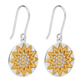 Gecko Jewellery Day and Night Drop Earrings in Gold Plated Silver